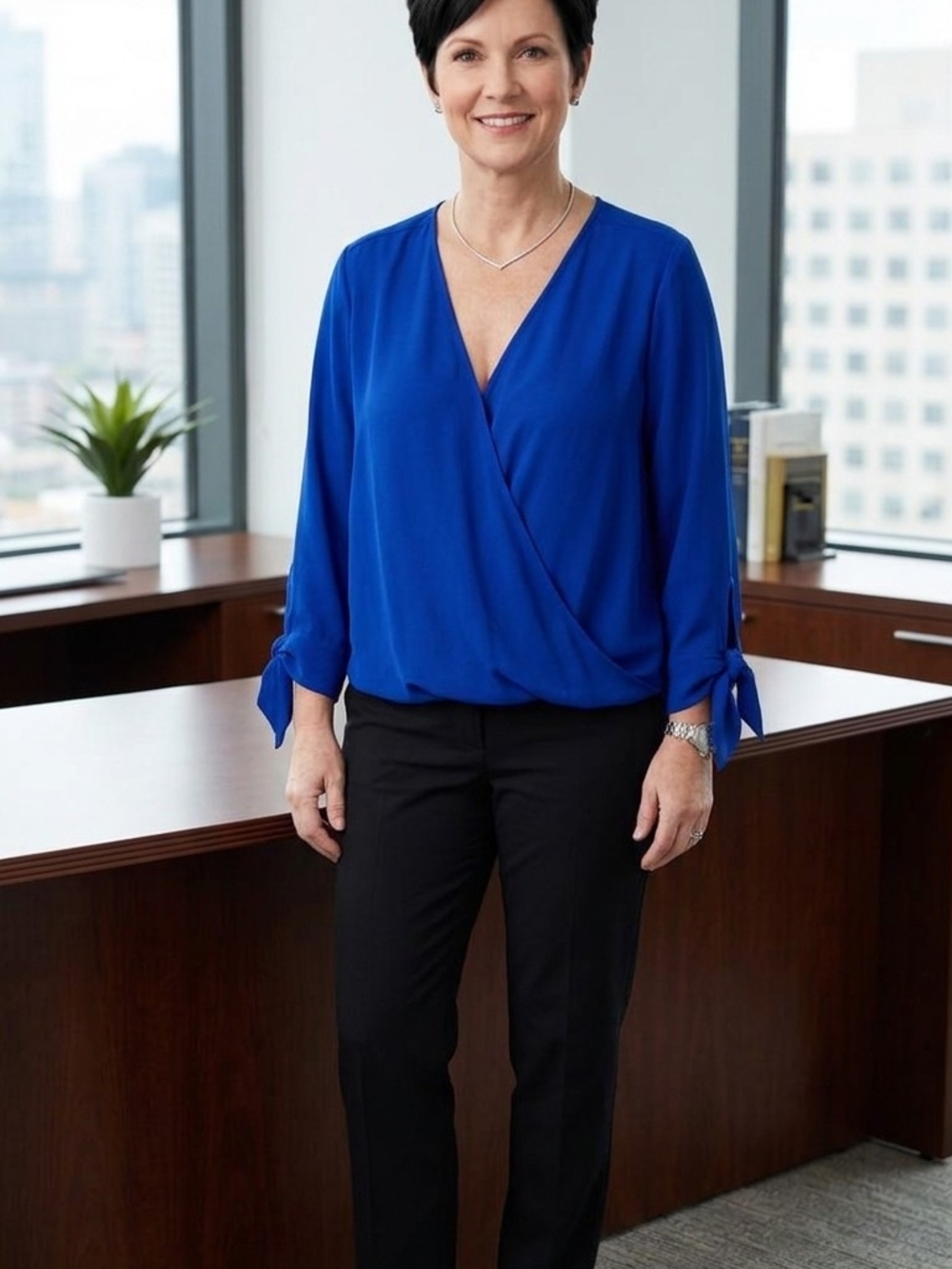 Cobalt Blue Women's Blouse 2XL